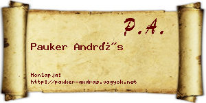 Pauker András névjegykártya
