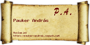 Pauker András névjegykártya